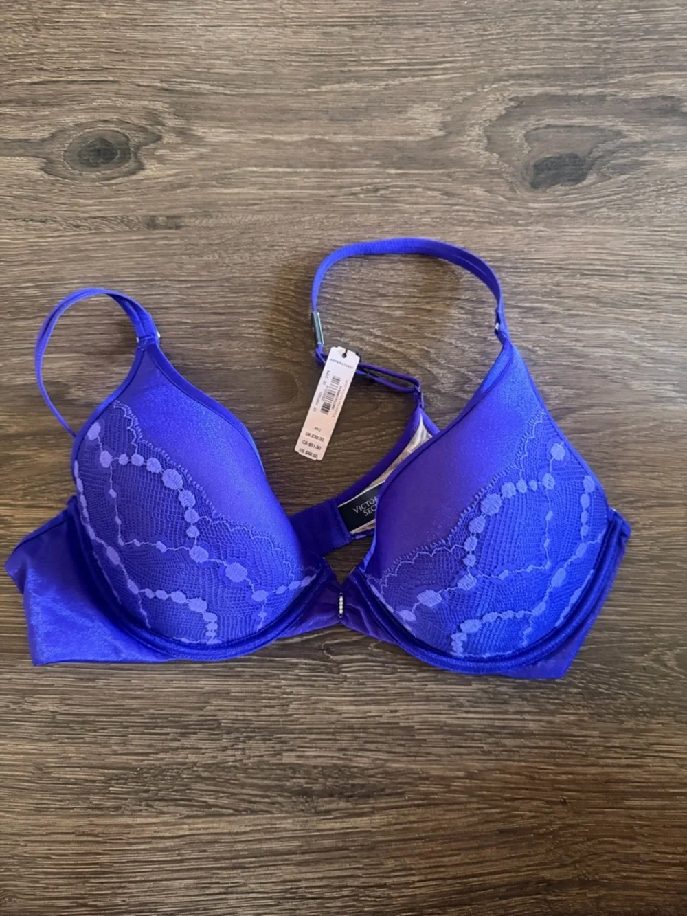 Victoria's Secret Purple Lace Push-Up Bra Sz 36C NWT